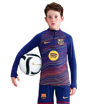 Majica dugih rukava Djeca Fc Barcelone 2025. – 2026. prije utakmice